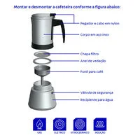 Cafeteira Italiana Tramontina em Aço Inox Para Espresso 600 ml