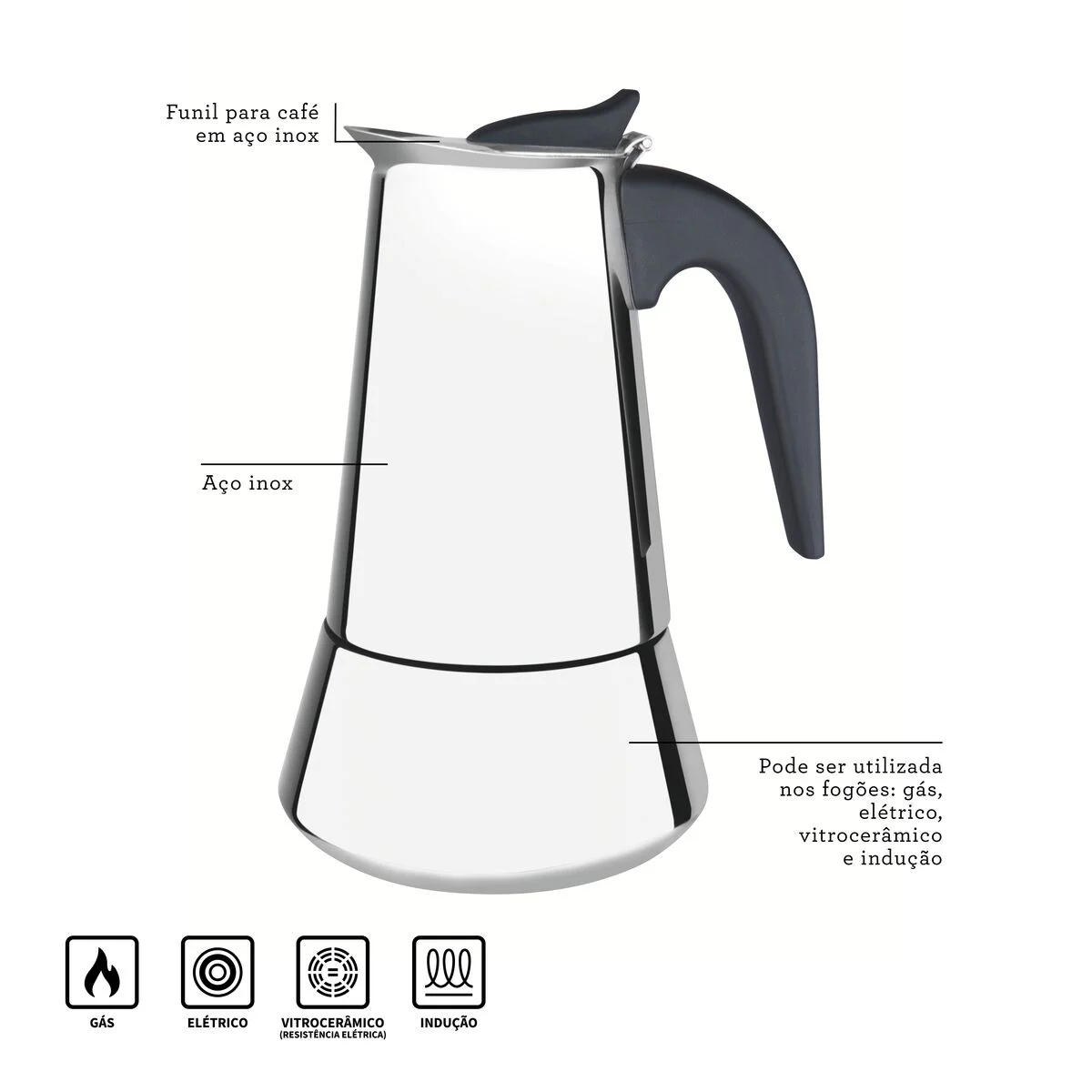 Cafeteira Italiana Tramontina para Espresso 350 ml