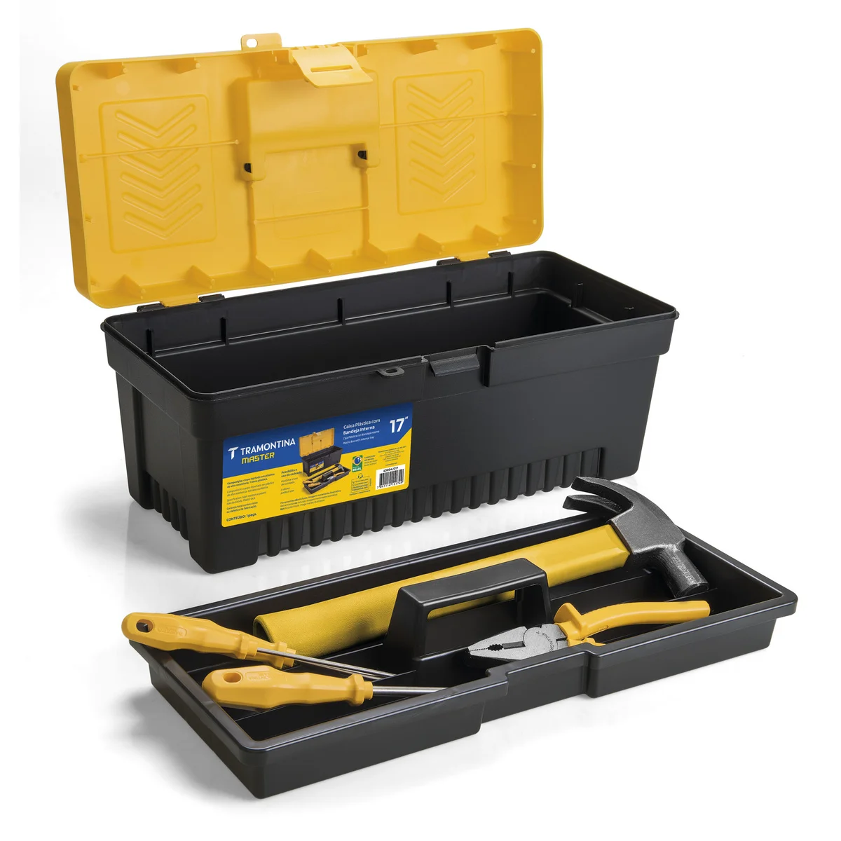Caixa Plástica para Ferramentas 17" Tramontina MASTER com Bandeja Removível