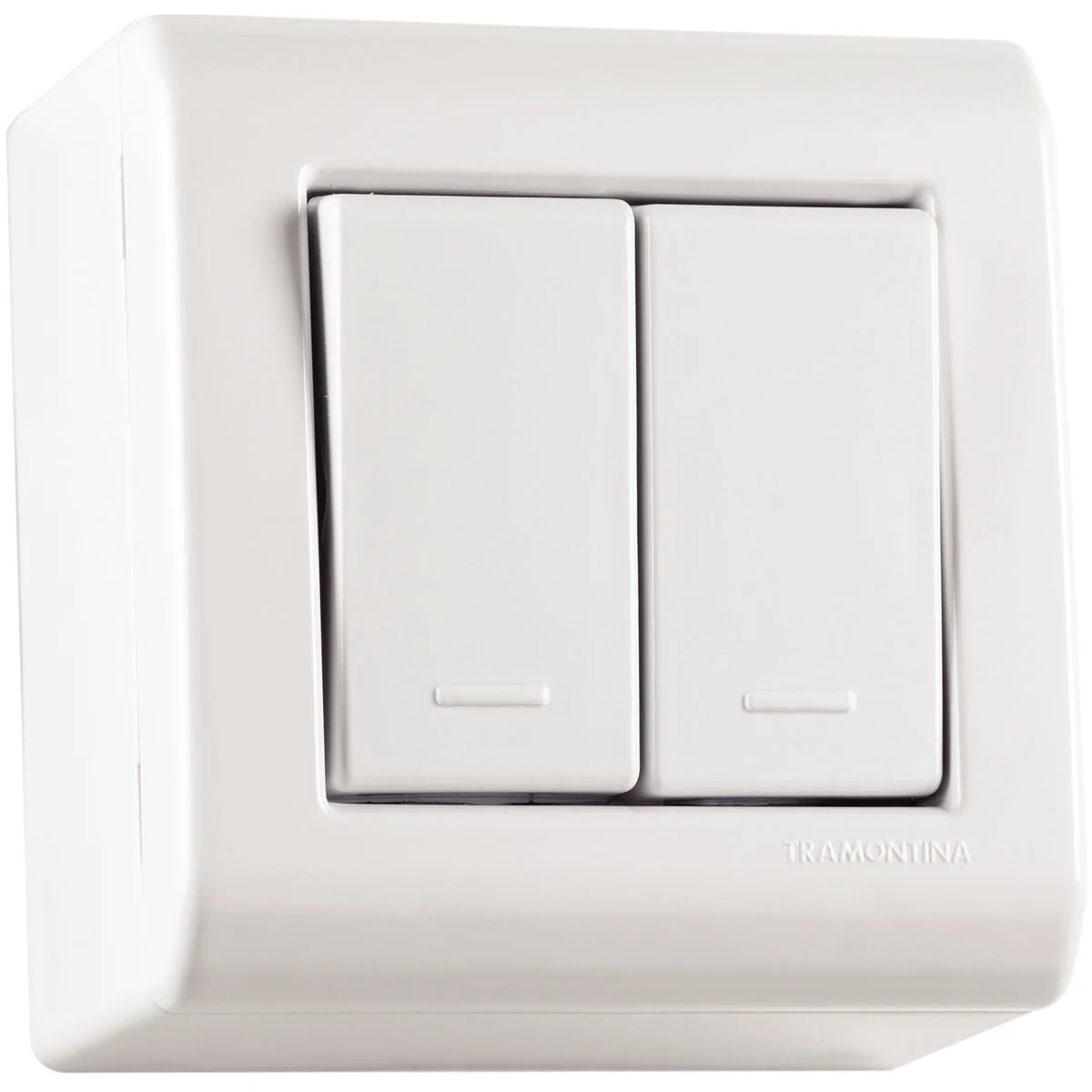 Caixa de Sobrepor com 2 Interruptores Simples 10 A 250 V Tramontina Lizflex Branca
