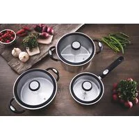 Jogo de Panelas Tramontina Solar Silicone em Aço Inox com Fundo Triplo 5 Peças