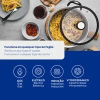 Caldeirão Tramontina Solar Silicone em Aço Inox com Fundo Triplo 20 cm 4,6 L