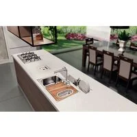 Canal Organizador em Aço Inox Tramontina para Sobrepor com Acabamento Acetinado 105x18 cm