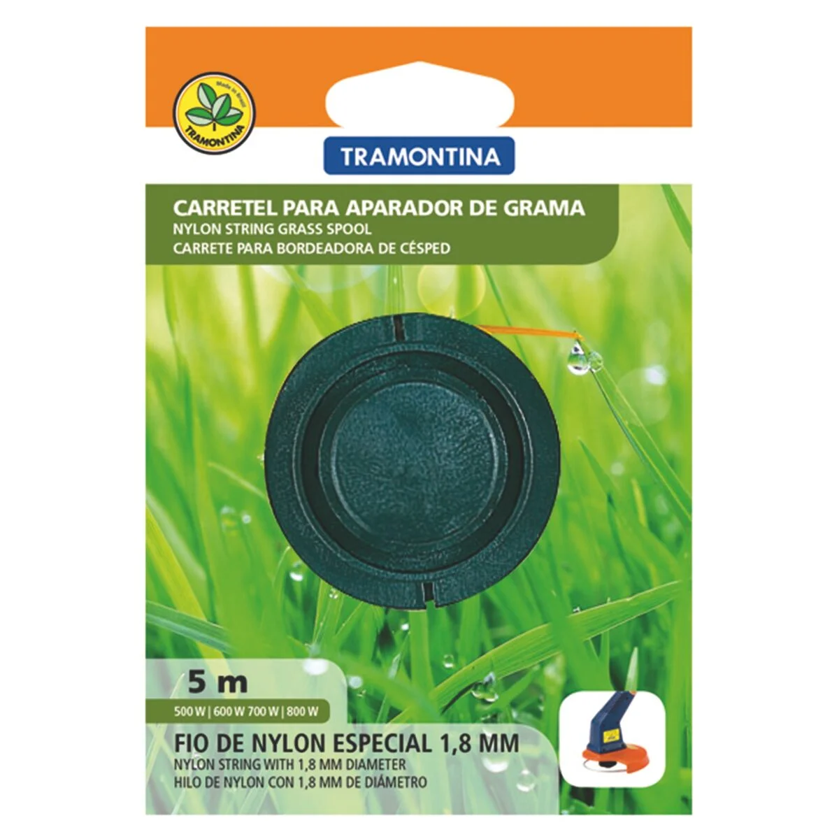 Carretel 1 Fio de Nylon 1,8 mm Tramontina para Aparador de Grama com 5 m de Comprimento