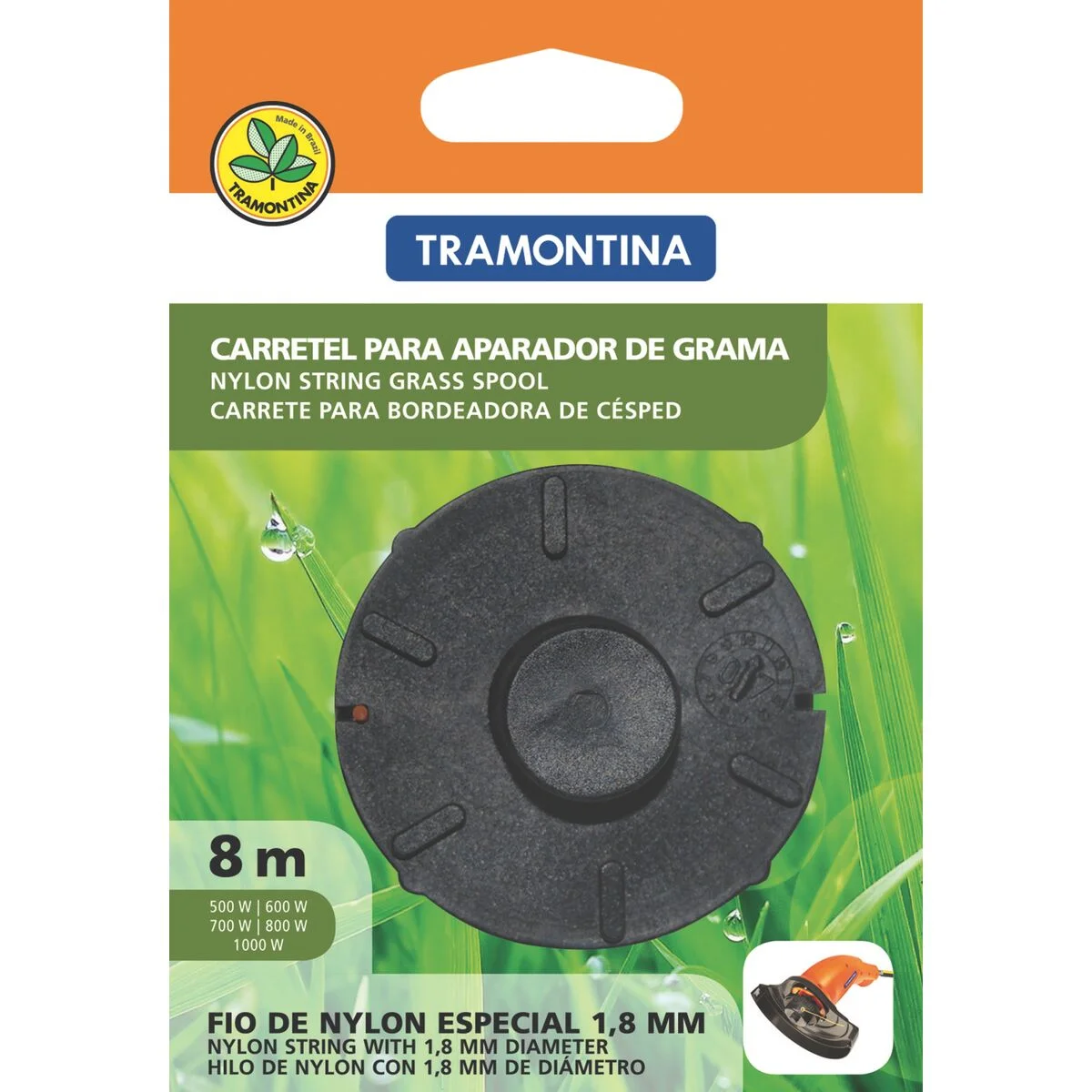Carretel 1 Fio de Nylon 1,8 mm Tramontina para Aparador de Grama com 8 m de Comprimento