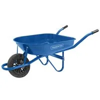 Carrinho de Mão Tramontina com Caçamba Rasa Metálica Azul 50 L, Braço Metálico e Pneu Maciço