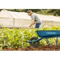 Carrinho de Mão Tramontina com Caçamba Rasa Metálica Azul 50 L, Braço Metálico e Pneu Maciço