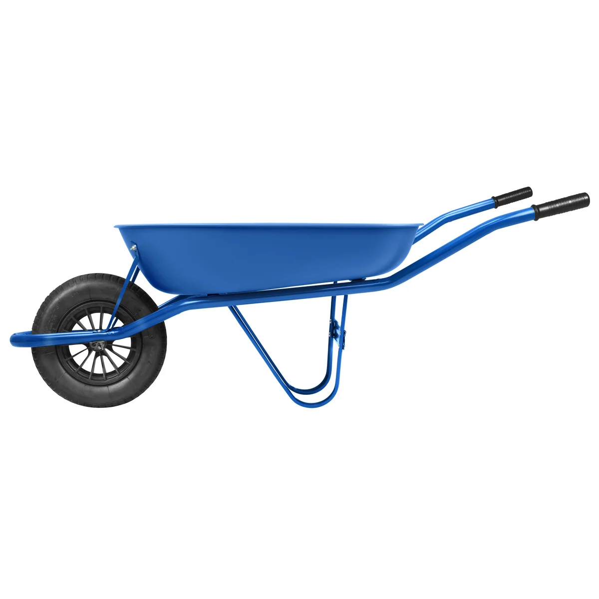 Carrinho de Mão Tramontina com Caçamba Rasa Plástica Azul 50 L, Braço Metálico e Pneu com Câmara
