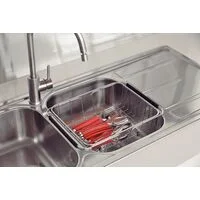 Cesto Aramado Retangular Tramontina em Aço Inox com Alça Regulável para Cubas e Pias