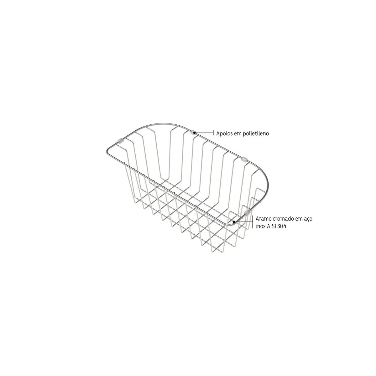 Cesto Aramado para Cubas de Sobrepor e Undermount Morgana 60 FX Tramontina em Aço Inox