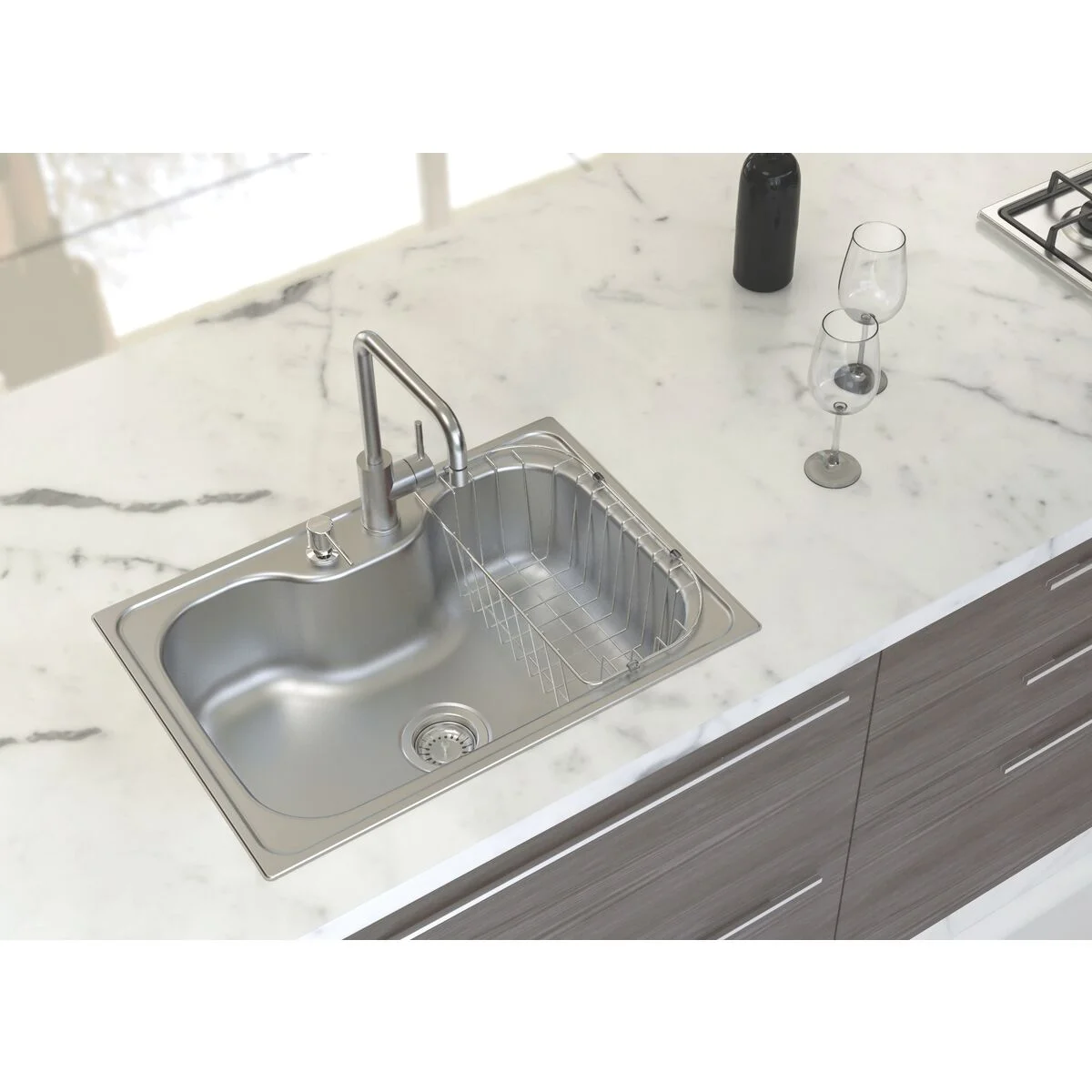 Cesto Aramado para Cubas de Sobrepor e Undermount Morgana 60 FX Tramontina em Aço Inox