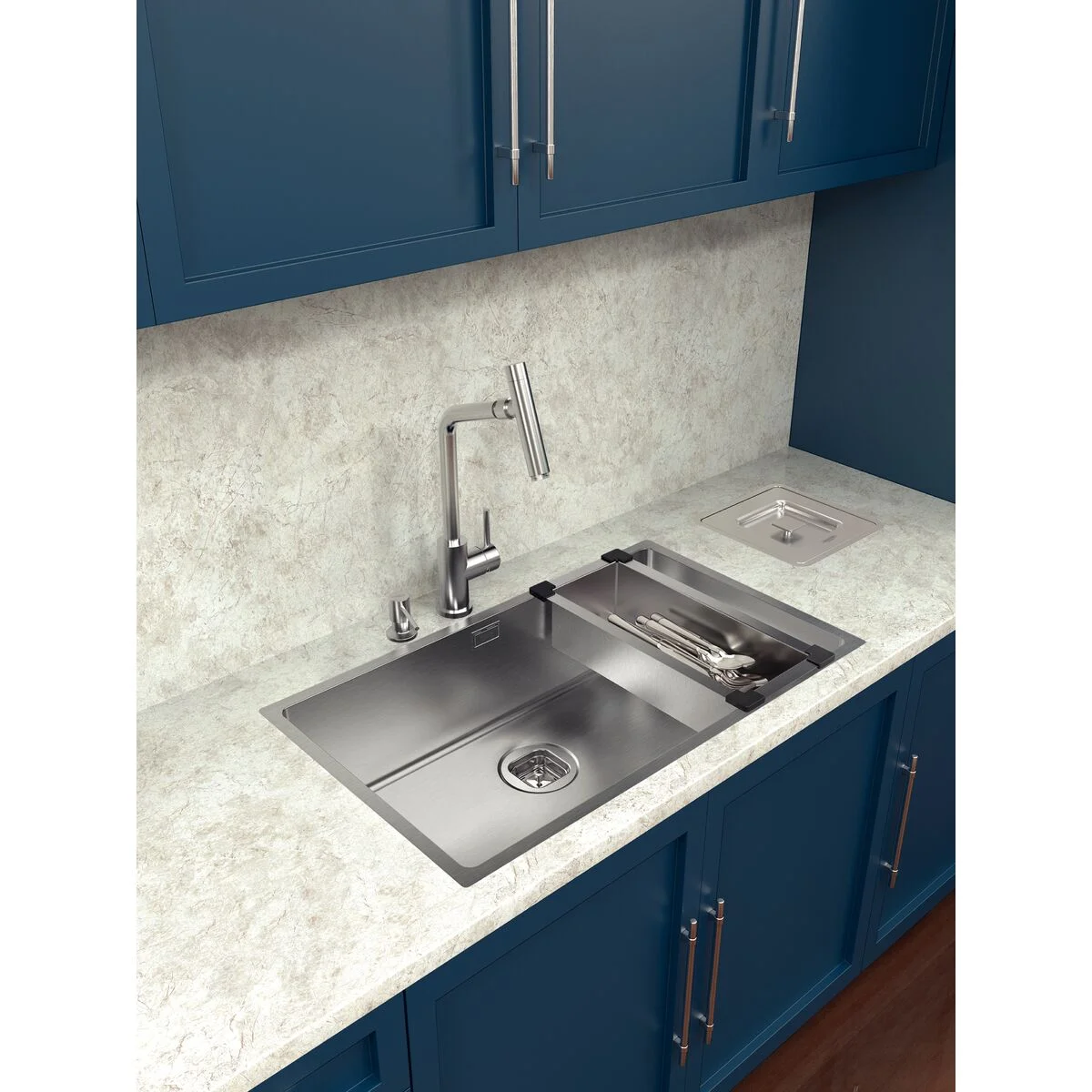 Cesto Coador Tramontina Design Collection Acessórios em Aço Inox com Acabamento Acetinado 19x43 cm
