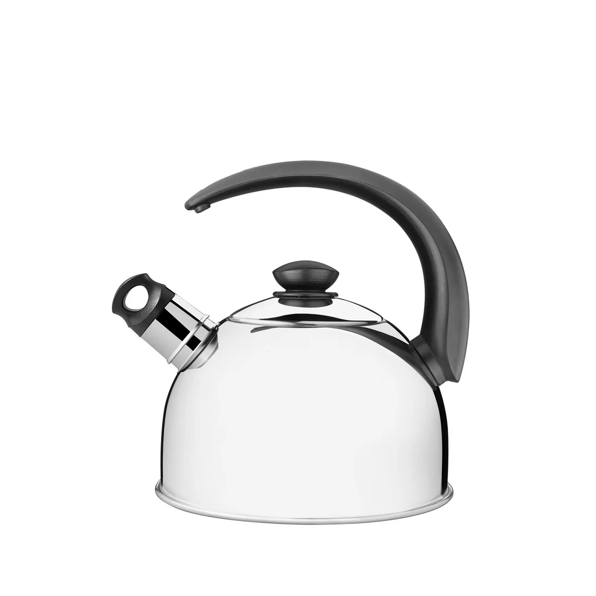 Chaleira Tramontina com Apito em Aço Inox Cabo Preto 2,1 L
