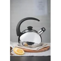 Chaleira Tramontina com Apito em Aço Inox Cabo Preto 2,1 L
