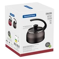 Chaleira Tramontina em Alumínio com Revestimento Interno e Externo Antiaderente Starflon Max Vermelho 1,9 L