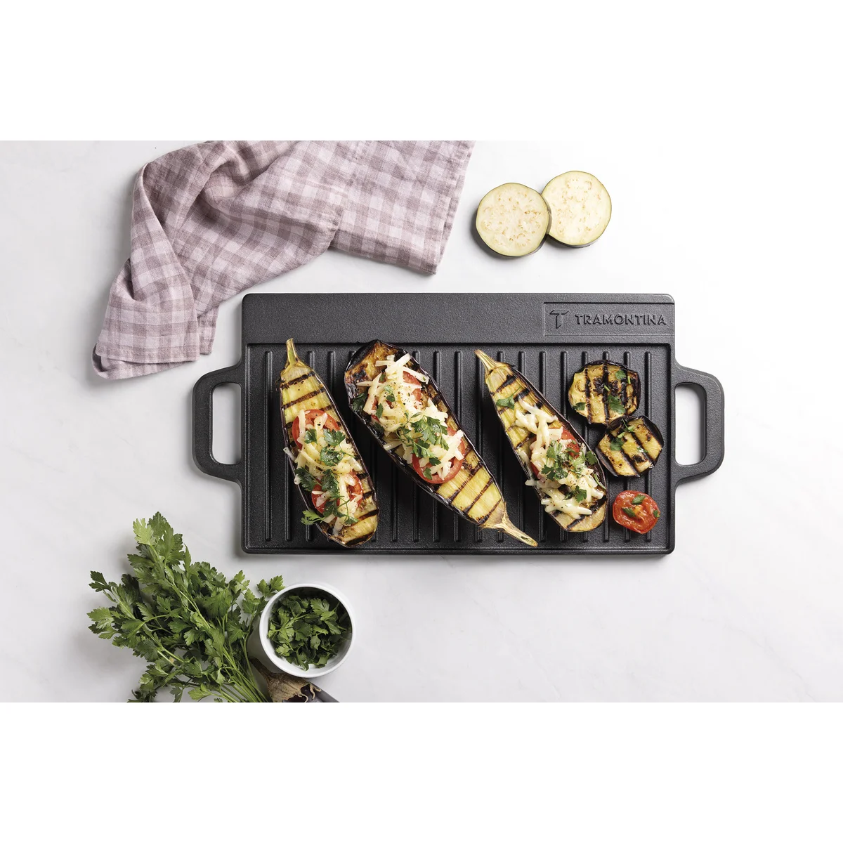 Chapa Retangular Tramontina Fargo em Ferro Fundido com Acabamento Pre-Seasoned 37 cm 2,3 L