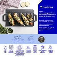 Chapa Retangular Tramontina Fargo em Ferro Fundido com Acabamento Pre-Seasoned 37 cm 2,3 L