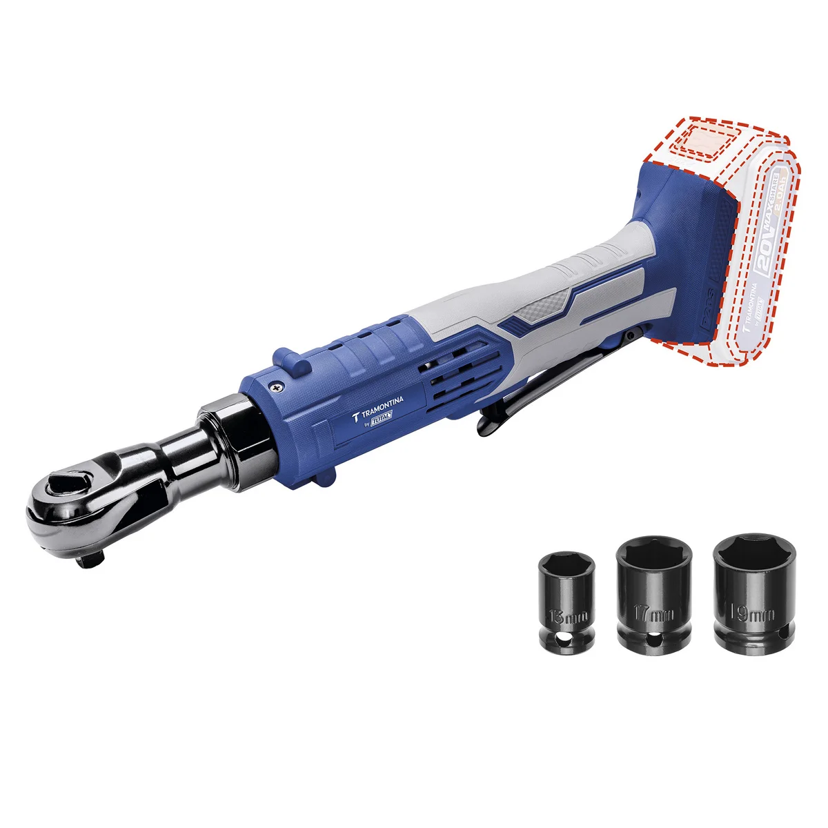 Chave Catraca 20V 3/8" 65 N.m Tramontina by Total - Sem Bateria e Carregador