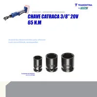 Chave Catraca 20V 3/8" 65 N.m Tramontina by Total - Sem Bateria e Carregador