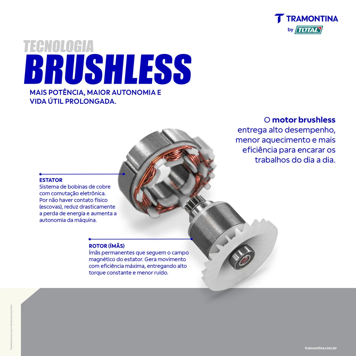 Chave de Impacto 1/2" (12,7 mm) 20V 500 N.m Brushless Tramontina by Total - Com 2 baterias 20V de 4,0Ah, Carregador e Maleta