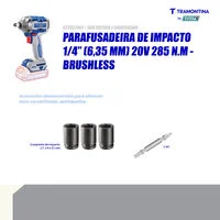 Chave de Impacto 1/2" e 1/4" 20V 230 N.m Brushless Tramontina by Total - Sem bateria e Carregador