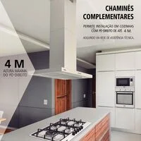 Coifa de Ilha Tramontina New Dritta Isla em Aço Inox 90 cm 127 V