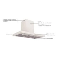 Coifa de Parede Tramontina Dritta Wall White 90 em Aço Inox com Pintura Automotiva Branca 220 V 90 cm