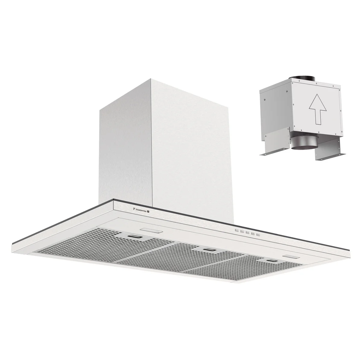 Coifa de Parede Tramontina Slim Wall T smart 90 Split em Aço Inox com Acabamento Acetinado 220 V