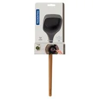 Concha Tramontina Live em Silicone Cinza com Cabo de Madeira
