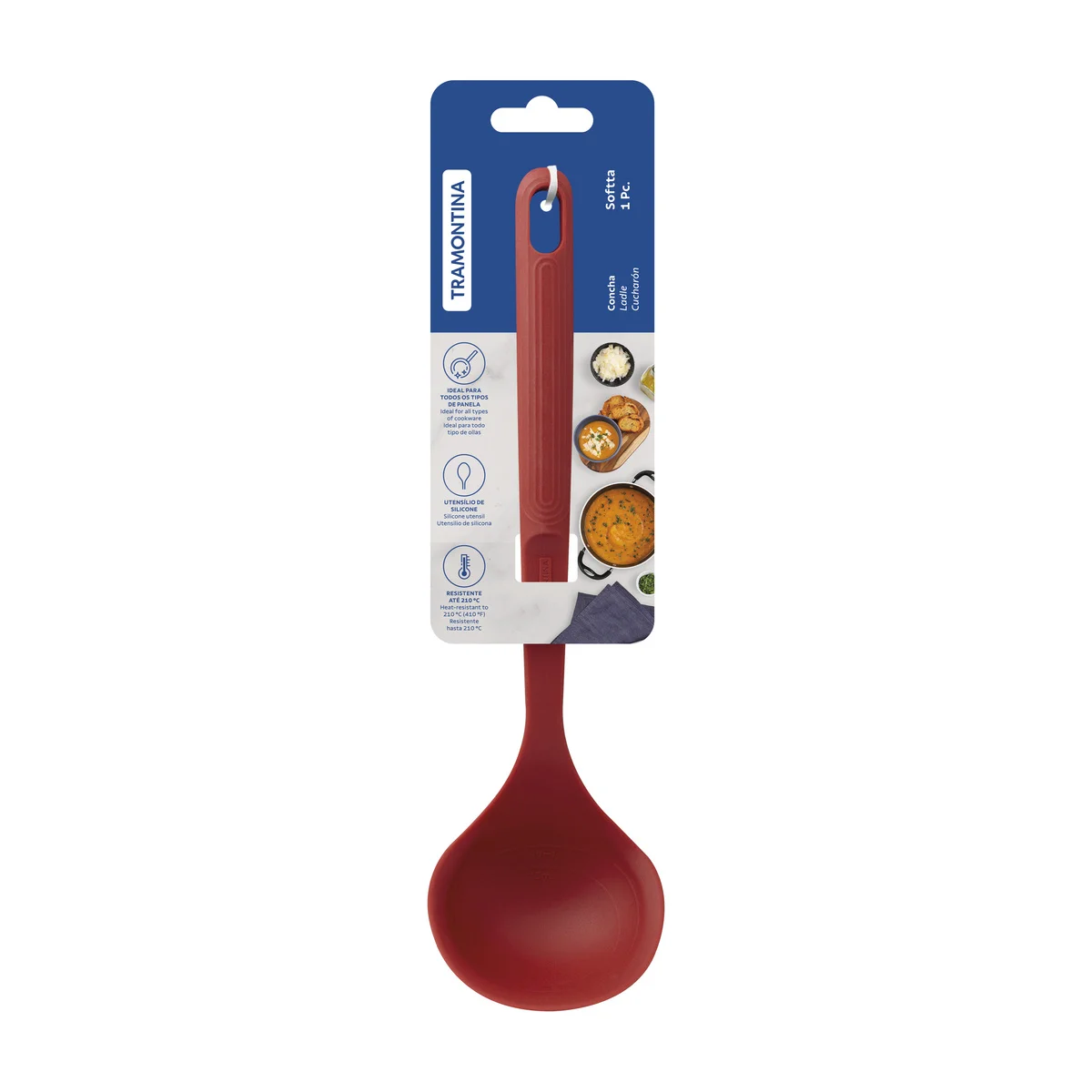 Concha Tramontina Softta de Silicone Vermelho