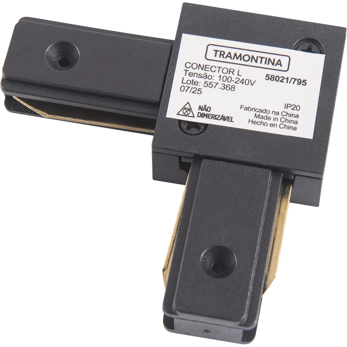 Conector L Preto Para Trilho Eletrificado Tramontina