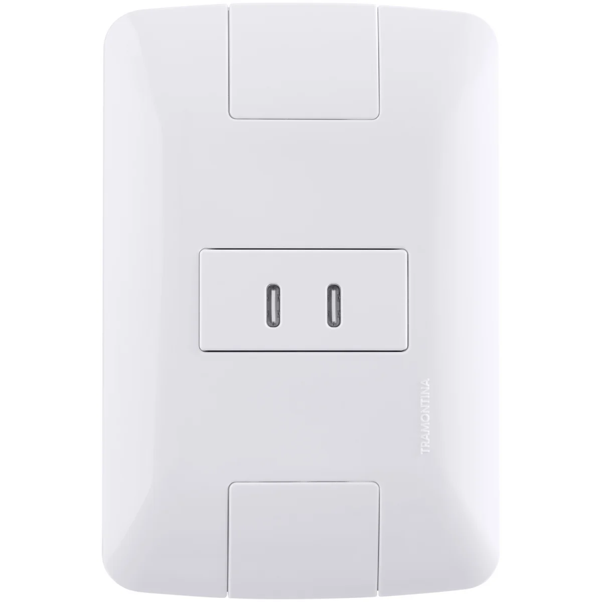 Conjunto 1 Posto com 2 Tomadas USB-C 2 A Bivolt Tramontina Branco