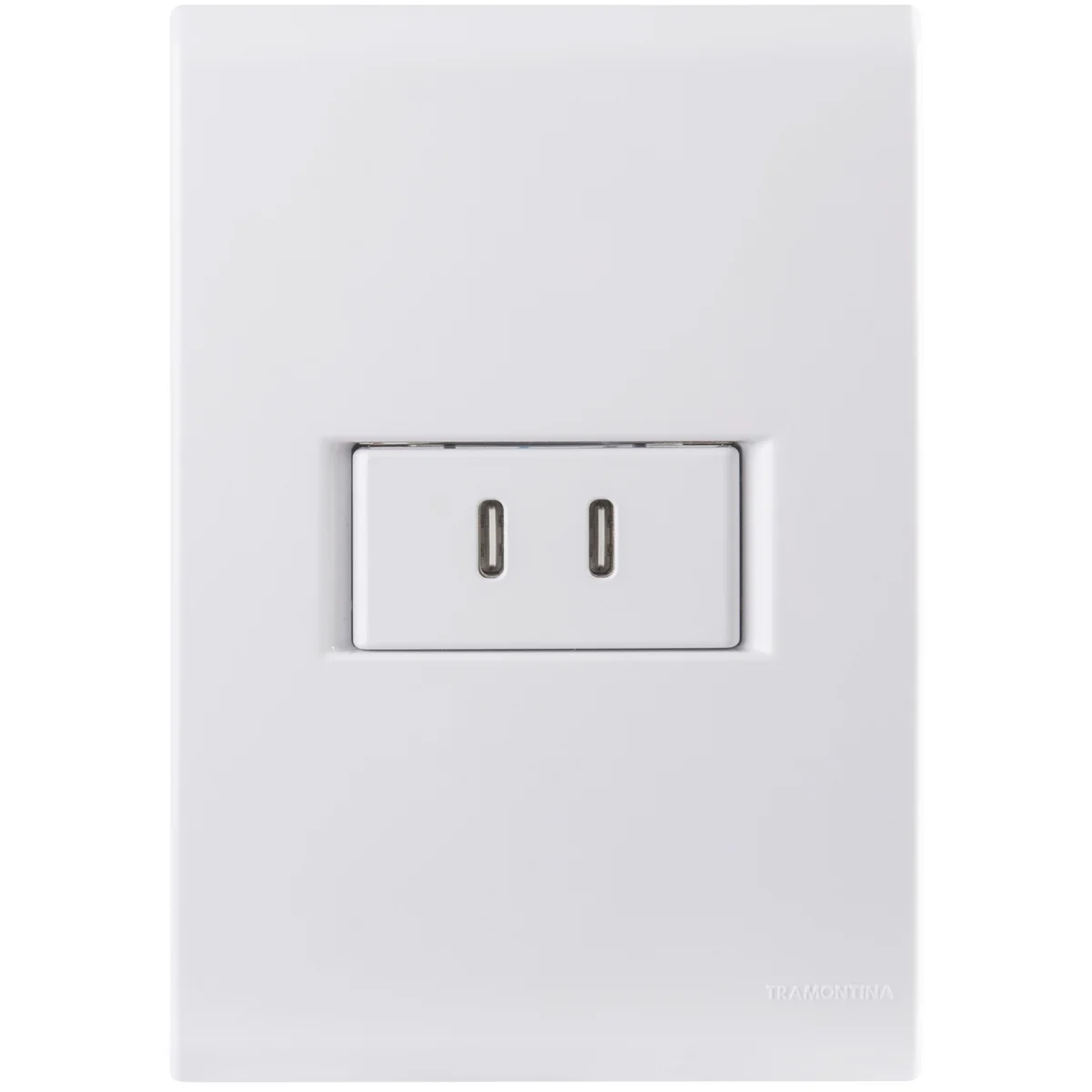Conjunto 1 Posto com 2 Tomadas USB-C 2 A Tramontina Bivolt Branco