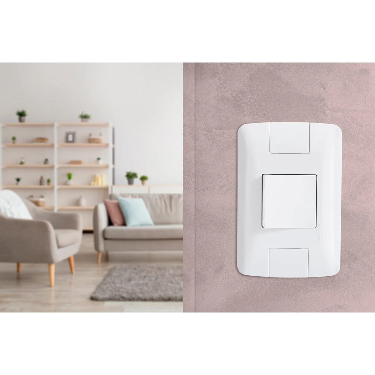 Conjunto 4x2 com 1 Interruptor Bipolar Simples Tramontina Aria 25 A 250 V Branco
