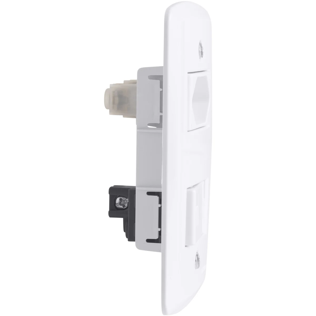 Conjunto 4x2 com 1 Interruptor Paralelo 10 A 250 V e 1 Tomada 2P+T 10 A 250 V Tramontina Lux2 Branco