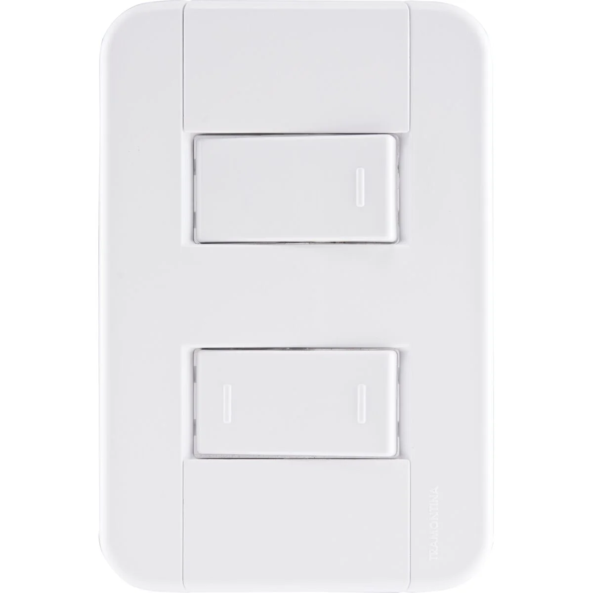 Conjunto 4x2 com 1 Interruptor Simples 10 A 250 V e 1 Interruptor Paralelo 10 A 250 V Tramontina Tablet Branco