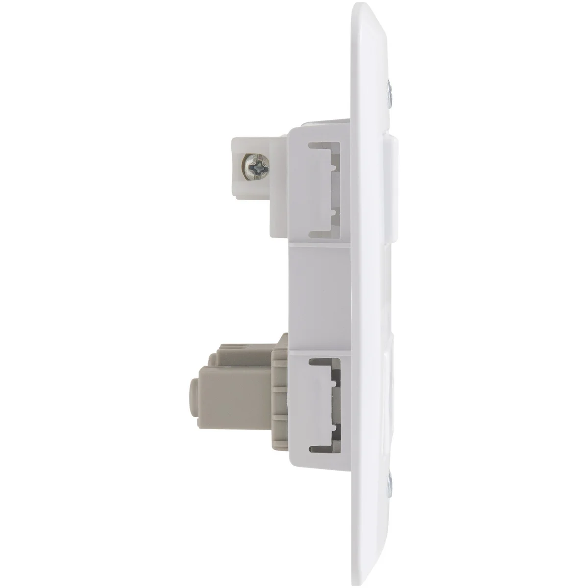 Conjunto 4x2 com 1 Interruptor Simples 10 A 250 V e 1 Tomada 2P+T 20 A 250 V Tramontina Lux2 Branco