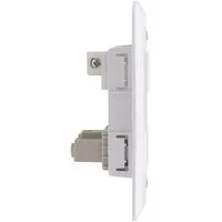 Conjunto 4x2 com 1 Interruptor Simples 10 A 250 V e 1 Tomada 2P+T 20 A 250 V Tramontina Lux2 Branco
