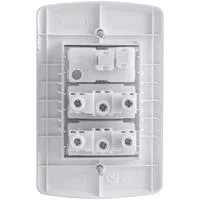Conjunto 4x2 com 1 Interruptor Simples 10 A 250 V e 2 Tomadas 2P+T 10 A 250 V Tramontina Lux2 Branco