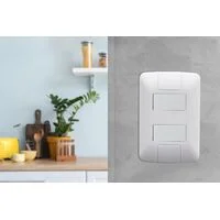 Conjunto 4x2 com 1 Interruptor Simples 6 A 250 V e 1 Interruptor Paralelo 6 A 250 V Tramontina Aria Branco