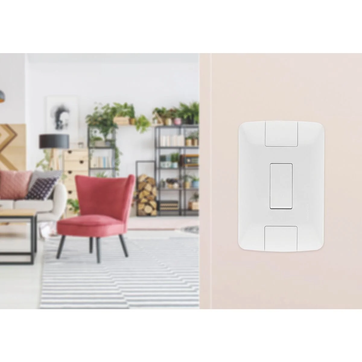 Conjunto 4x2 com 1 Interruptor Simples Tramontina Aria 6 A 250 V Branco