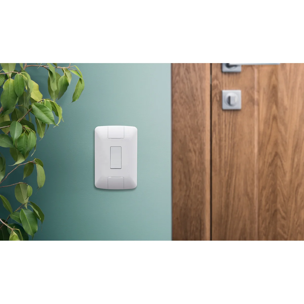 Conjunto 4x2 com 1 Pulsador Campainha Tramontina Aria 6 A 250 V Branco