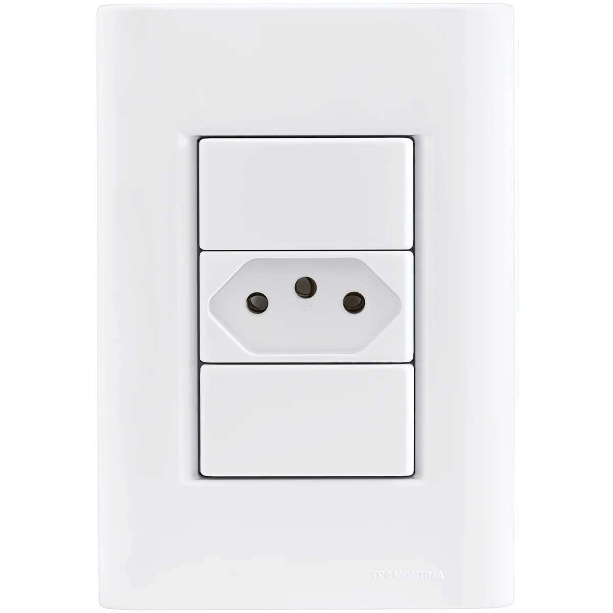 Conjunto 4x2 com 1 Tomada 2P+T 10 A 250 V Tramontina Giz Branco