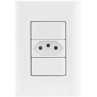 Conjunto 4x2 com 1 Tomada 2P+T 10 A 250 V Tramontina Giz Branco