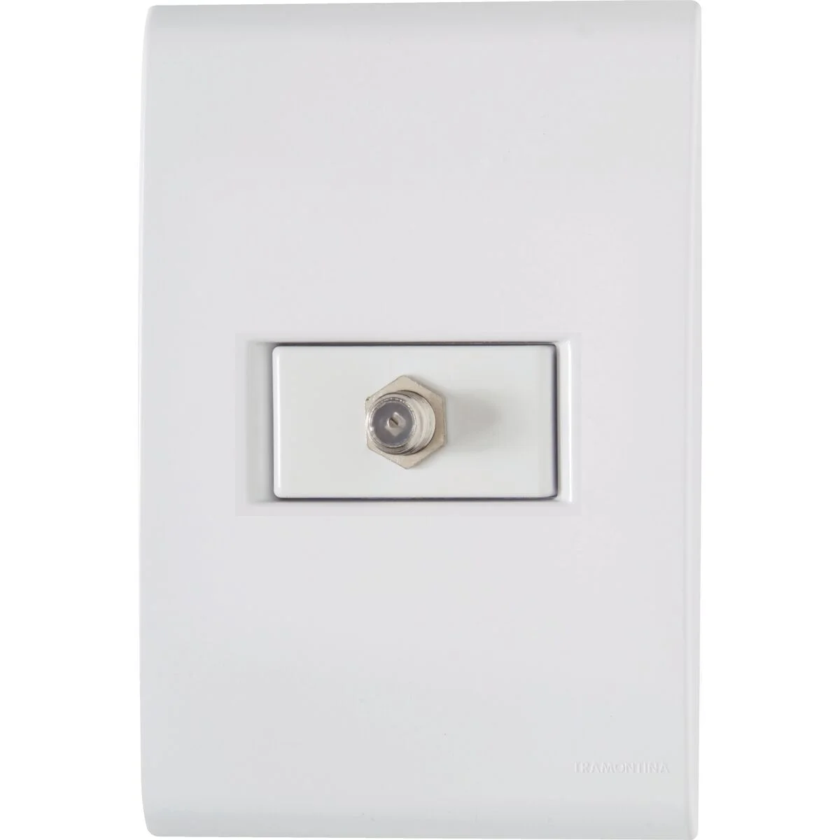 Conjunto 4x2 com 1 Tomada TV/SAT Coaxial Tramontina Liz Branco