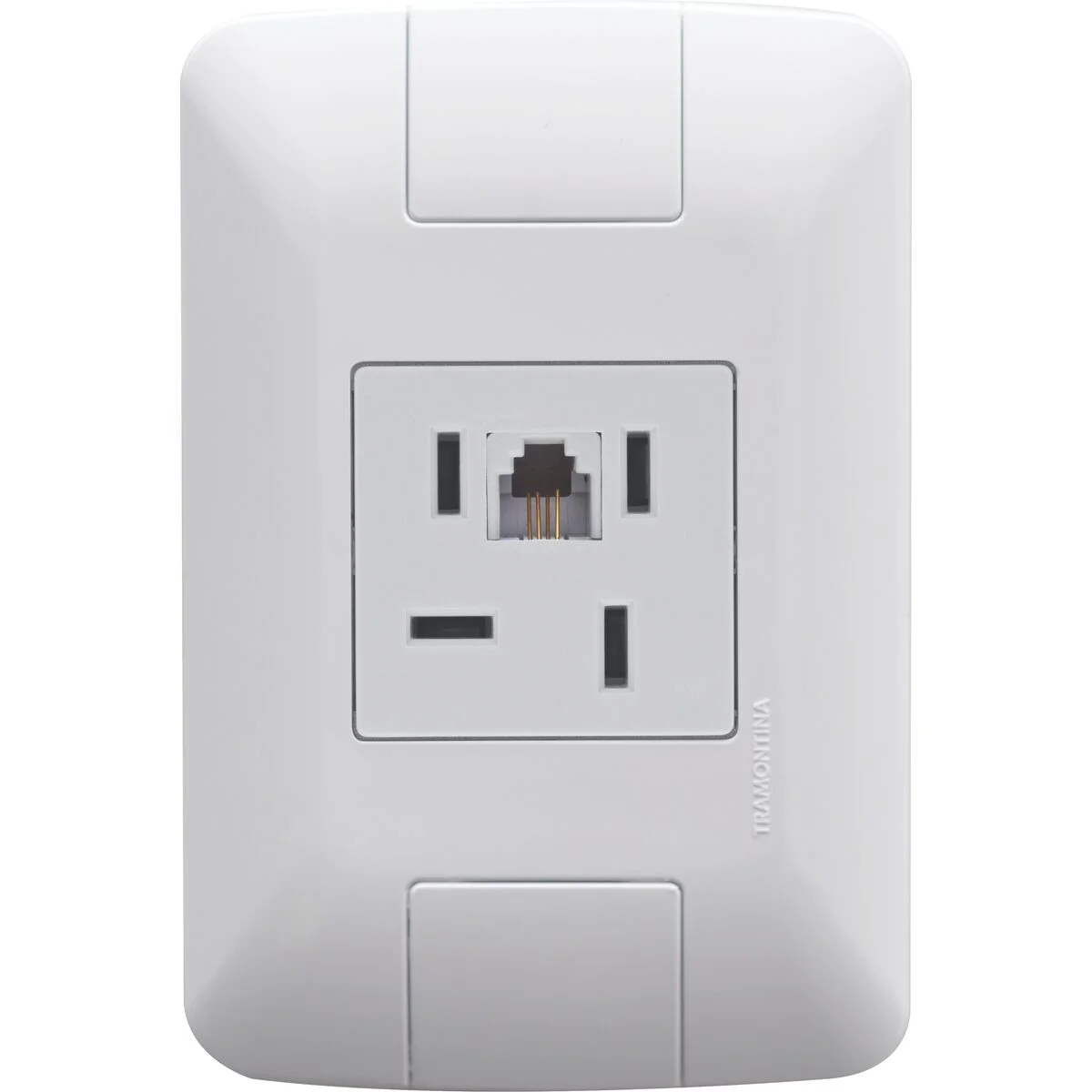 Conjunto 4x2 com 1 Tomada Telefone 4P e RJ11 Tramontina Aria Branco