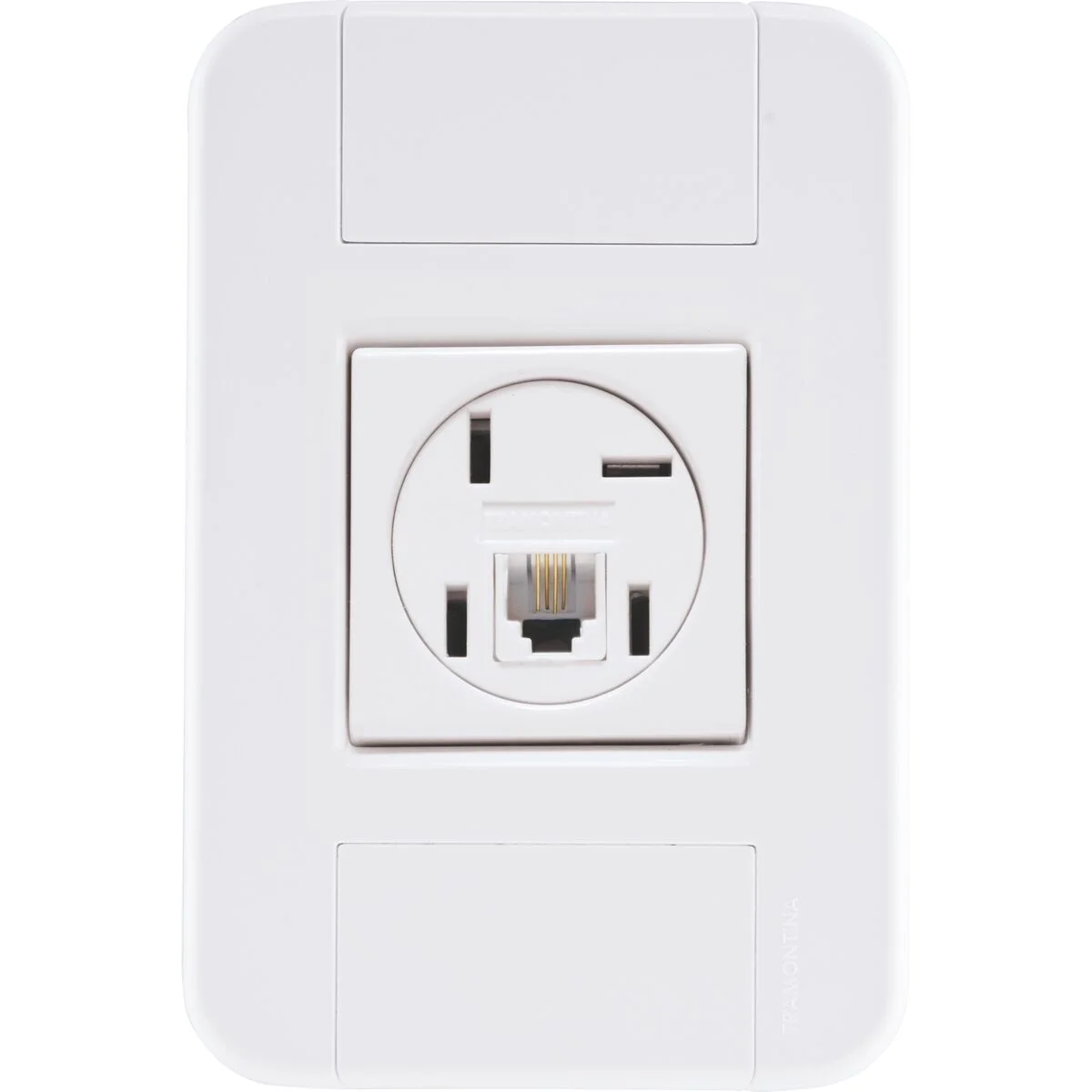 Conjunto 4x2 com 1 Tomada Telefone 4P e RJ11 Tramontina Tablet Branco