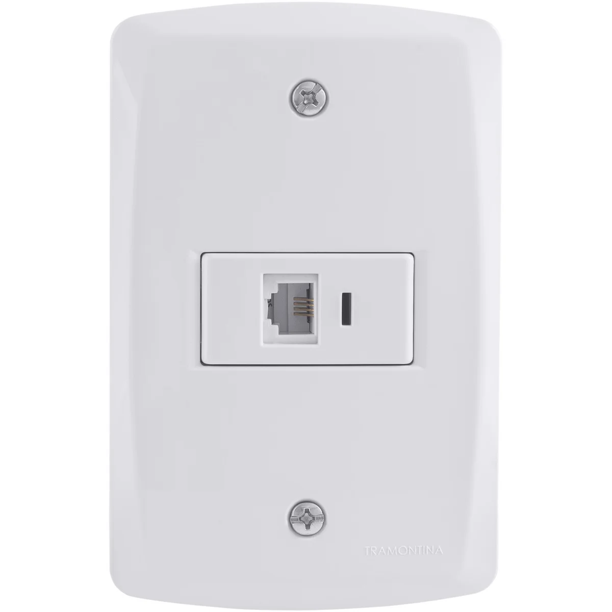 Conjunto 4x2 com 1 Tomada Telefone RJ11 Tramontina Lux2 Branco