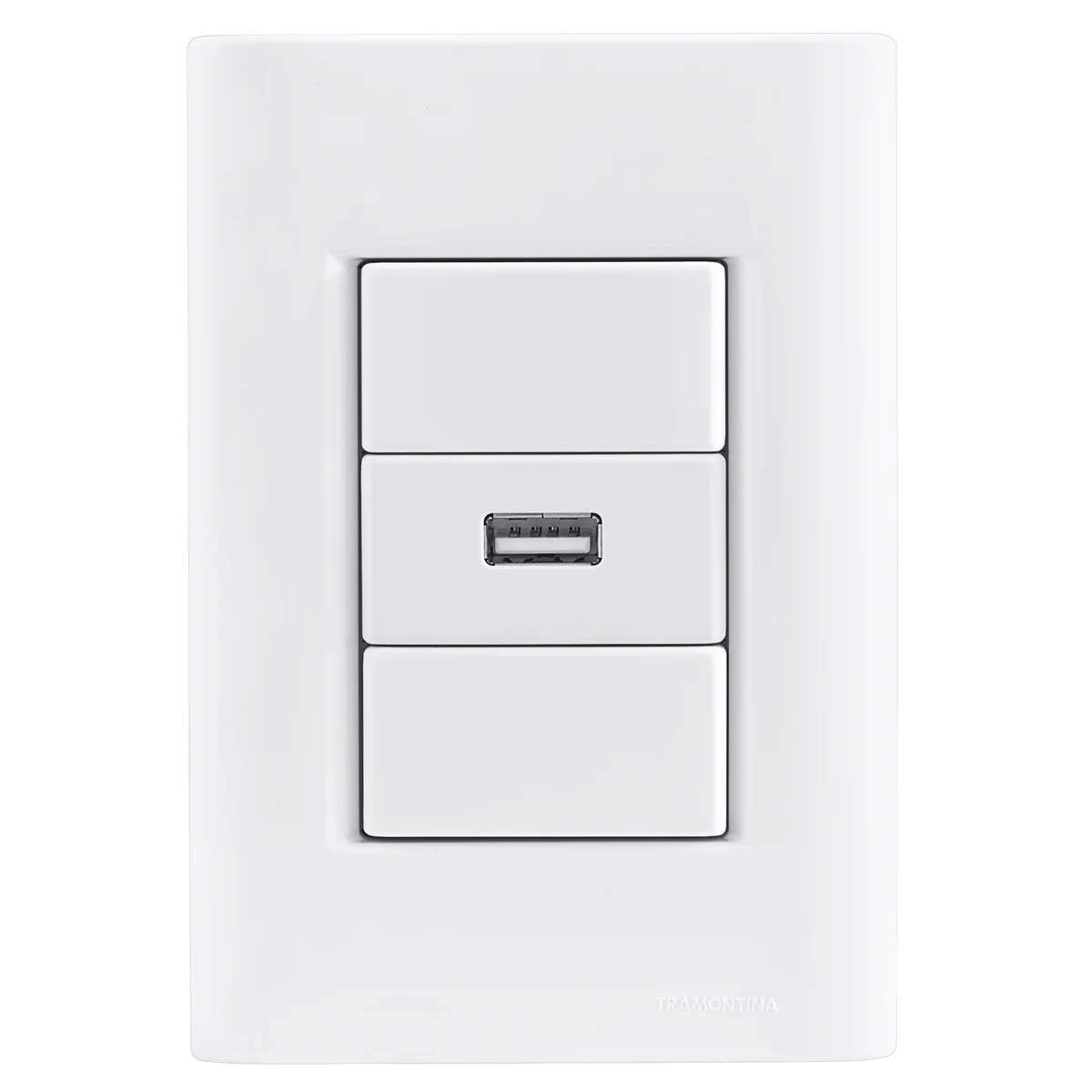 Conjunto 4x2 com 1 Tomada USB 1,5 A Bivolt Tramontina Giz Branco