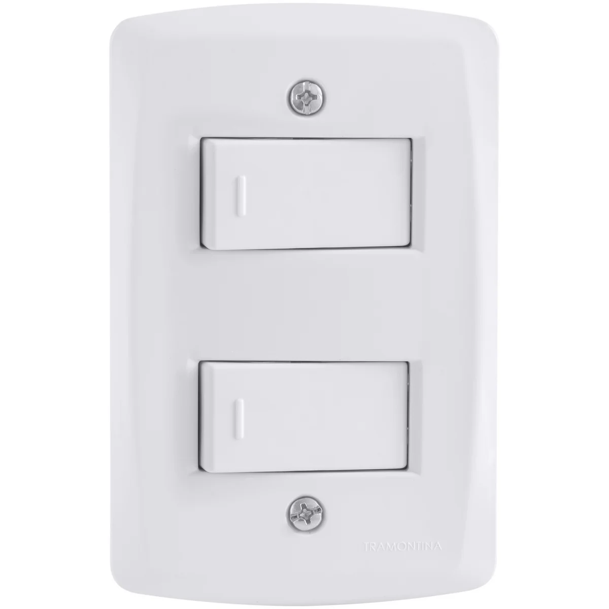 Conjunto 4x2 com 2 Interruptores Simples 10 A 250 V Tramontina Lux2 Branco